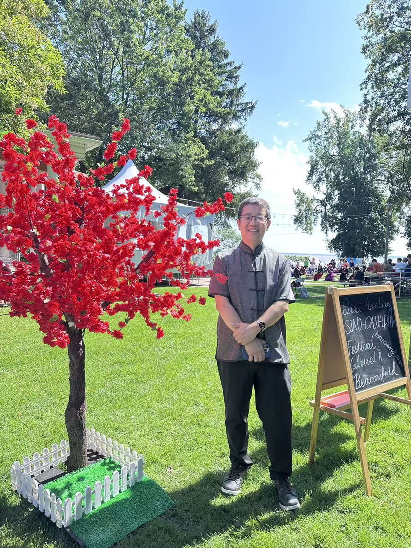 Wishing tree and festival signboard